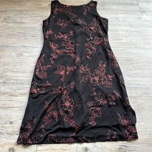 Alyn Paige Vintage Dress Large Black and Red Glitter Whimsygoth Goth Sleeveless